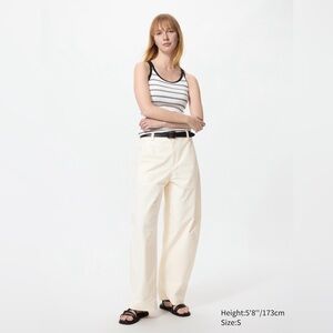 Uniqlo Jersey Barrel Pants in Off White